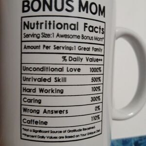 Bonus MOM White Nutritional Facts Label Coffee Tea Ceramic Mug Office Work  Gift